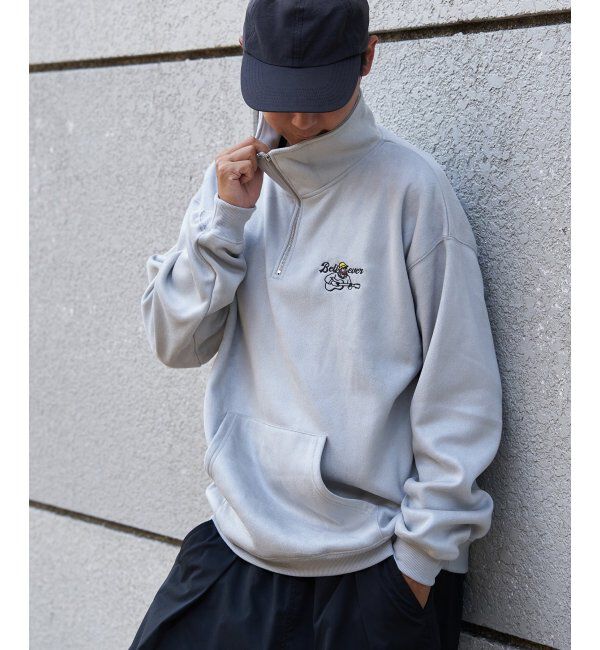 VENCE share style「フェイクスウェードヒゲ刺繍ハーフZIP」|その他|