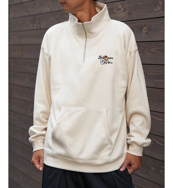 VENCE share style「フェイクスウェードヒゲ刺繍ハーフZIP」|その他|