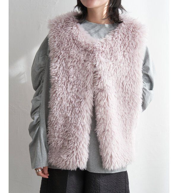 VENCE share style「ボリュームフェイクファーベスト」|ニット・セーター|