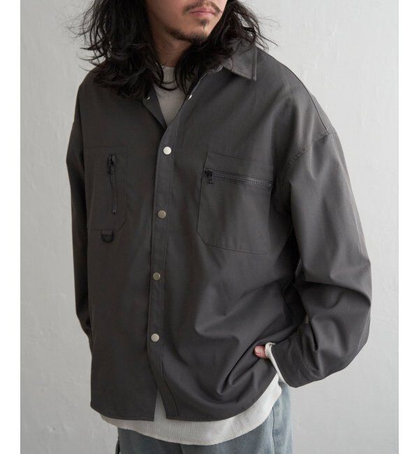 VENCE share style「ツイルオーバーサイズシャツ」|シャツ・ブラウス|グレイ