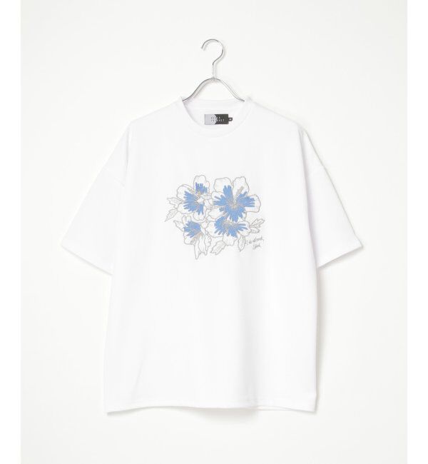 VENCE share style「梨地花柄刺繍Tシャツ」|Tシャツ・カットソー|
