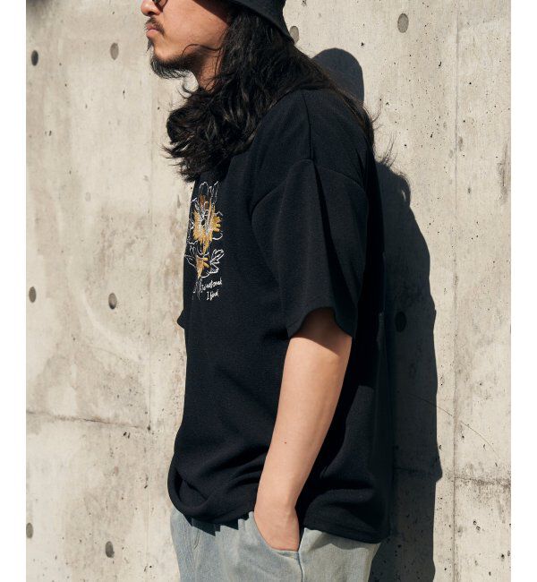 VENCE share style「梨地花柄刺繍Tシャツ」|Tシャツ・カットソー|