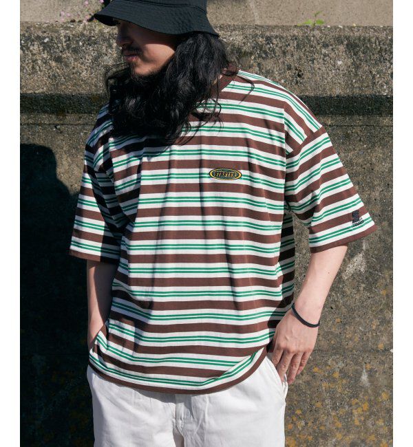 VENCE share style「STARTER BLACK LABEL スターターブラックレーベル ボーダー刺繍Tシャツ」|Tシャツ・カットソー|