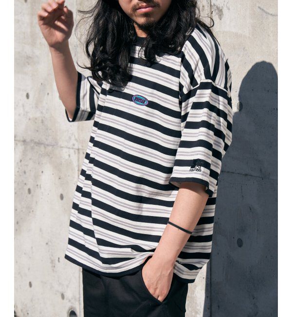 VENCE share style「STARTER BLACK LABEL スターターブラックレーベル ボーダー刺繍Tシャツ」|Tシャツ・カットソー|