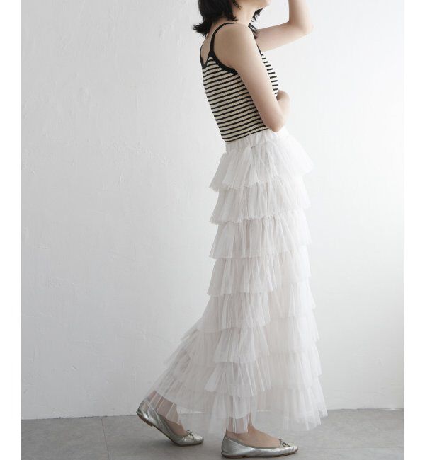 VENCE share style「チュール無地ティアードスカート」|スカート|