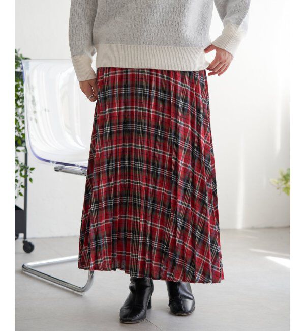 VENCE share style「チェックプリーツスカート」|スカート|