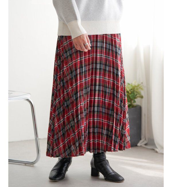 VENCE share style「チェックプリーツスカート」|スカート|レッドケイ