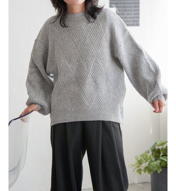 VENCE share style「ブークレダイヤ柄ニット」|ニット・セーター|