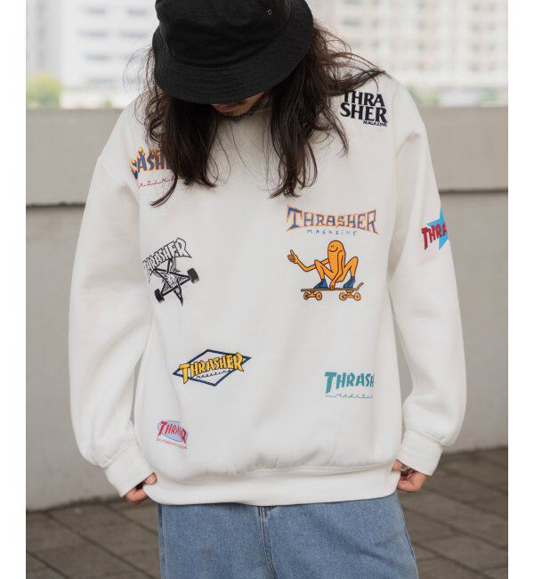 VENCE share style「THRASHER スラッシャー 総柄スウェット」|スウェット・ジャージ|ホワイト