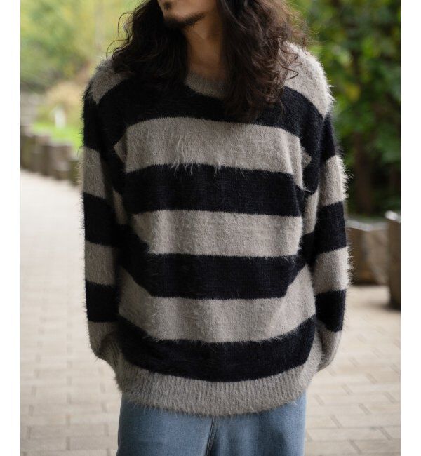 VENCE share style「ボーダーシャギークルーネックニット」|その他|