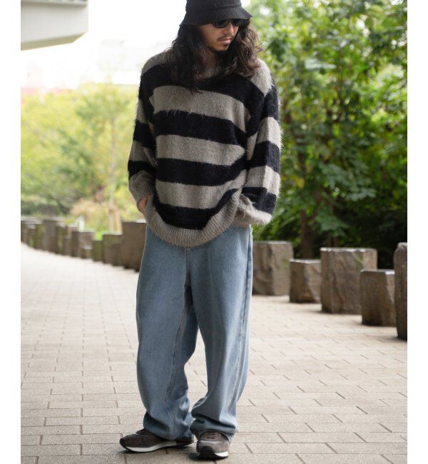 VENCE share style「ボーダーシャギークルーネックニット」|その他|