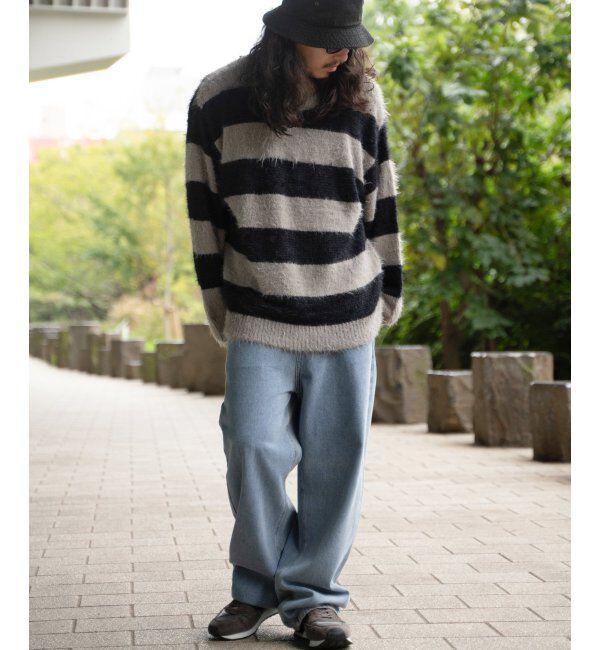 VENCE share style「ボーダーシャギークルーネックニット」|その他|