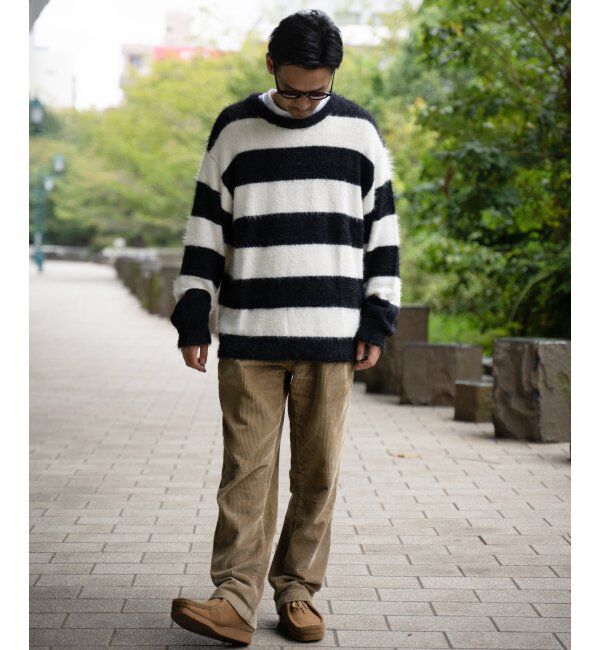 VENCE share style「ボーダーシャギークルーネックニット」|その他|