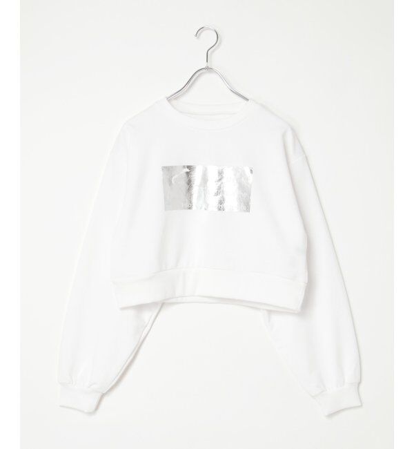 VENCE share style「裏起毛箔プリントクロップドスウェット」|スウェット・ジャージ|オフホワイト