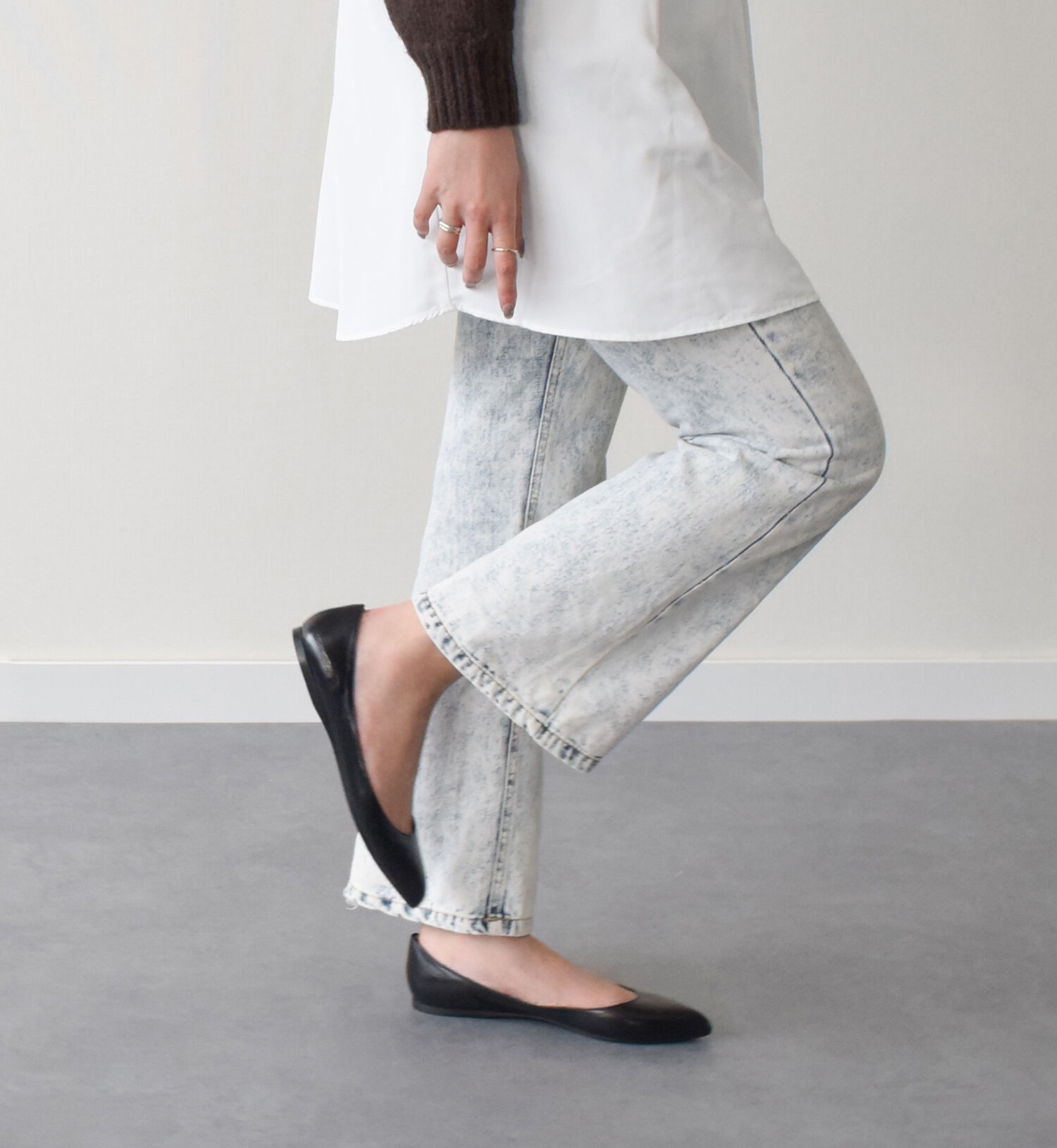 FABIO RUSCONI 「【FABIO RUSCONI】ポインテッドトウフラットパンプス」|パンプス|