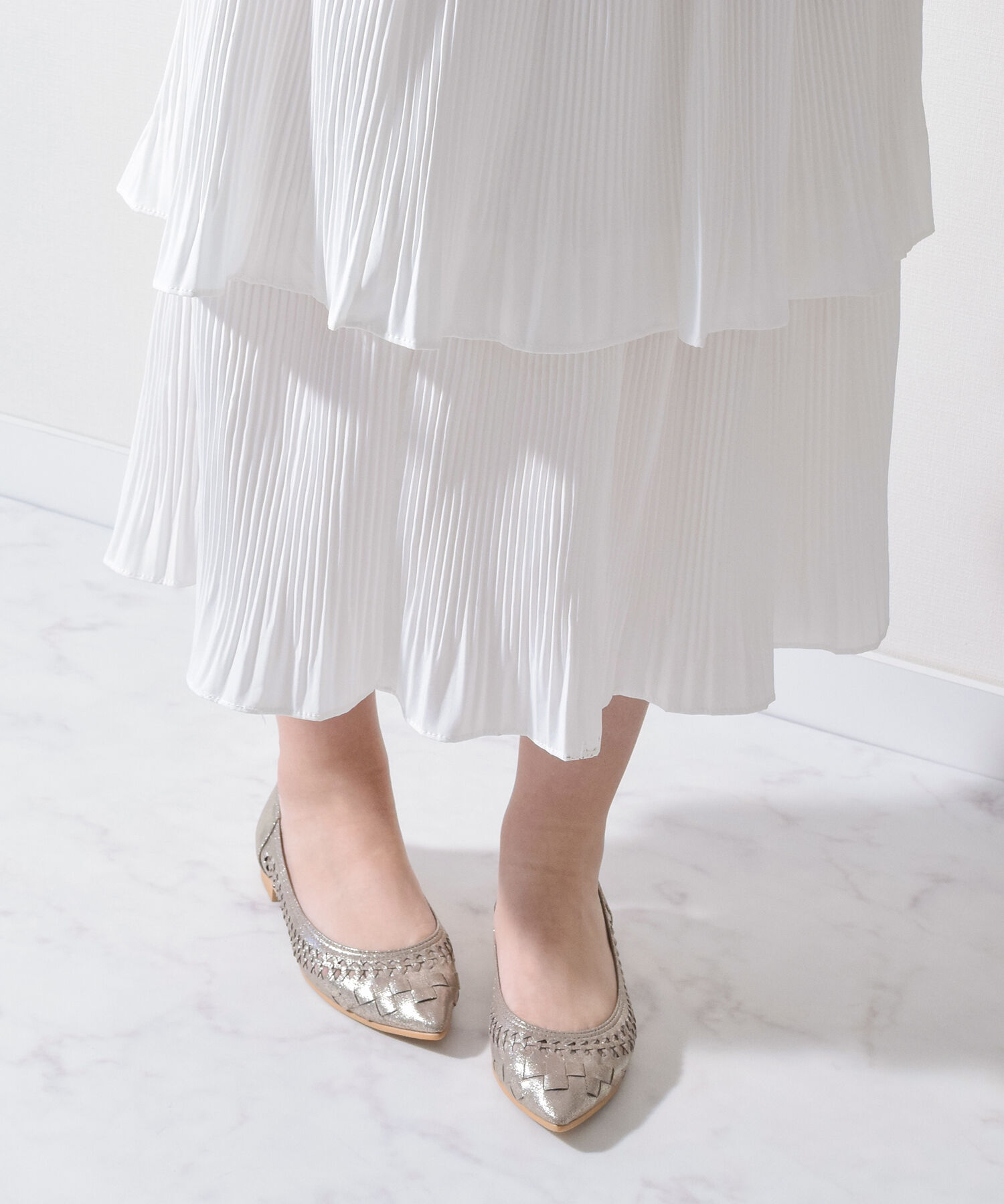 Bridget Birkin「【Bridget Birkin】編み込みフラットシューズ(551523)」|パンプス|