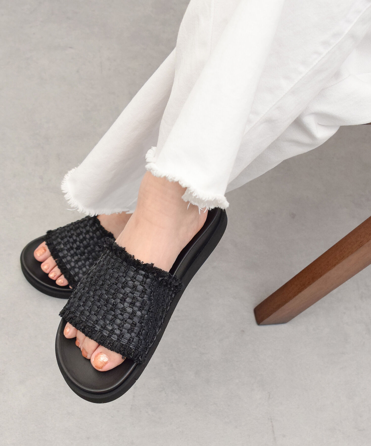 IMPORT SELECT「【ANGEL ALARCON】フットベッドラフィアスライドサンダル(D52302)」|サンダル|BLZ