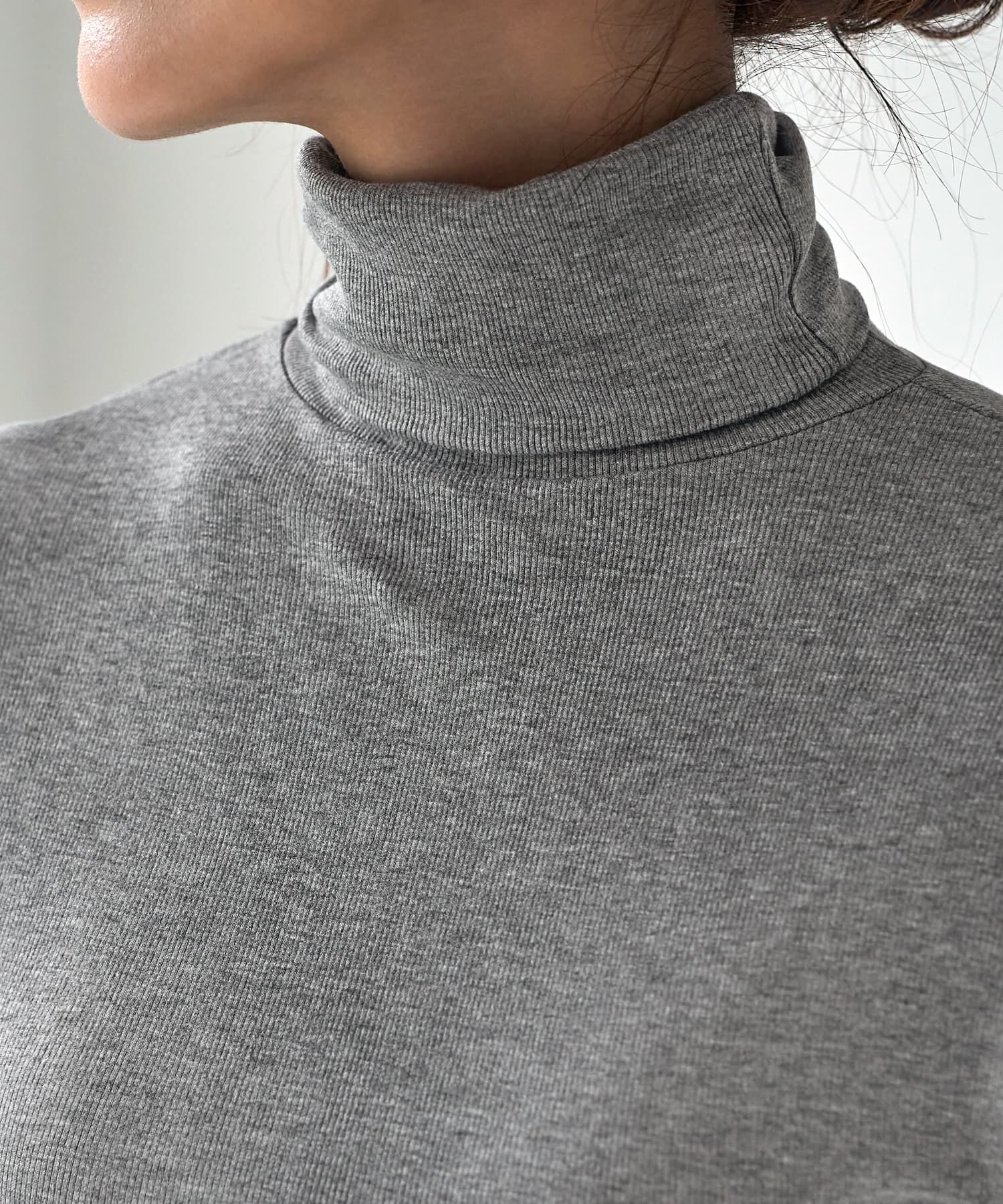 STYLE DELI「とろみ薄リブタートルネックトップス」|Tシャツ・カットソー|