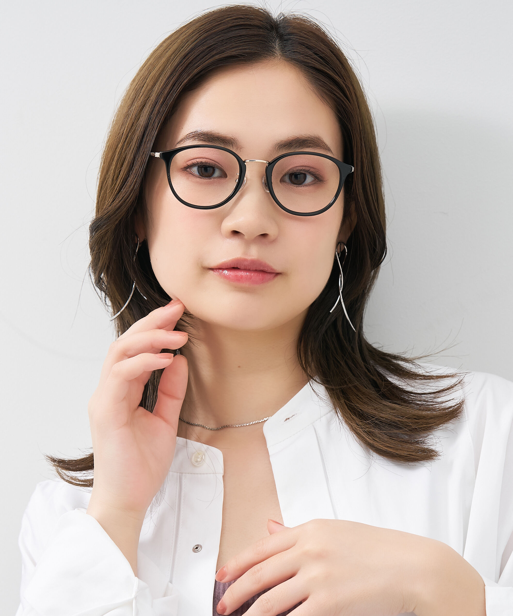  「ボストン型 大人可愛いメガネ トレンド感&times;きちんと感のあるデザイン｜黒縁 クリア レンズ交換券付き」|メガネ|ブラック