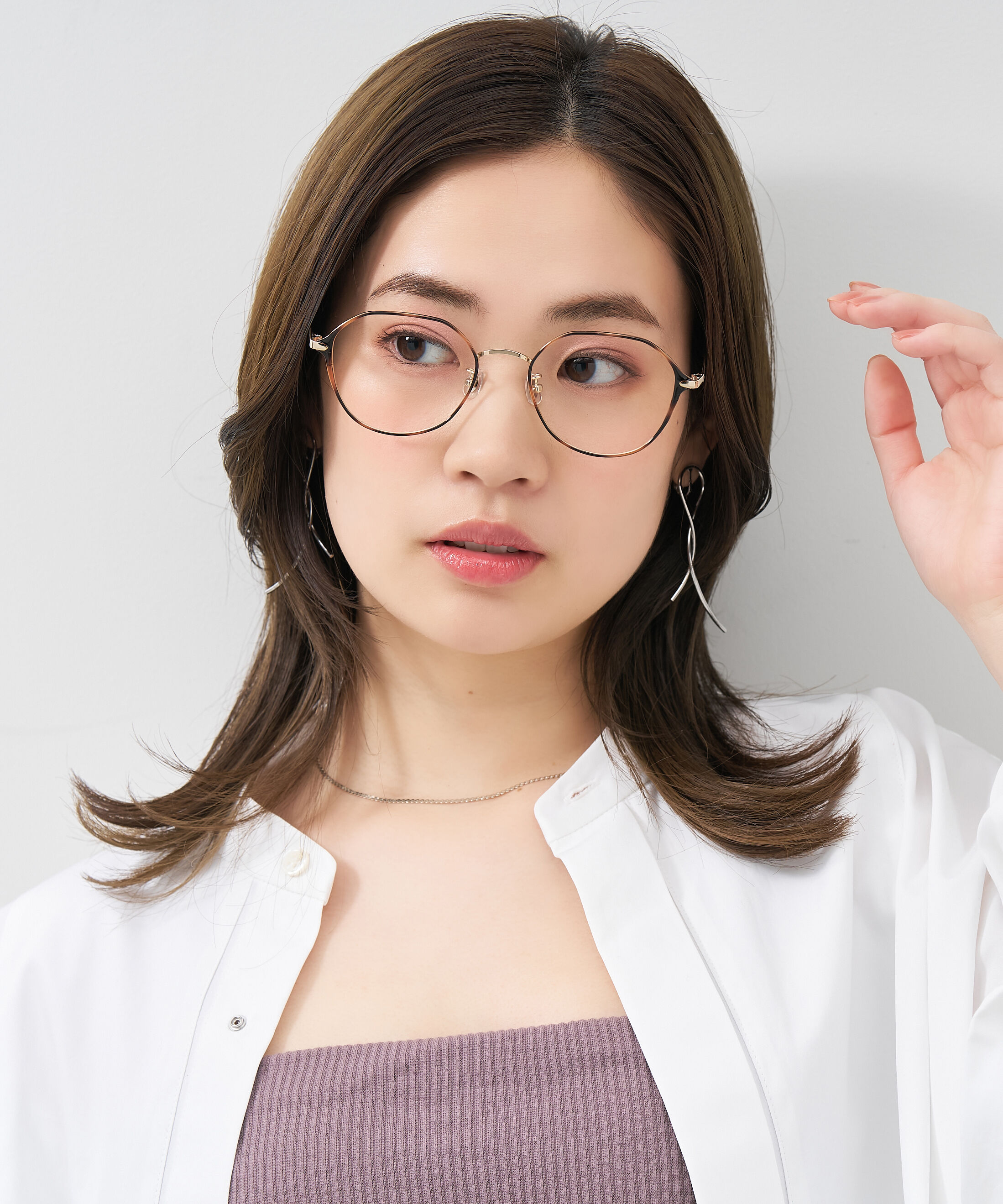  「ウェリントン クラウンパント 華奢なラインで大人可愛いメガネ 大きめサイズ 小顔 メタル レンズ交換券付き」|メガネ|