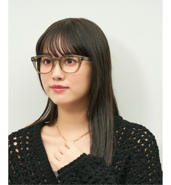  「Zoff｜emiri ウェリントン型 メガネ |辺見えみり 軽量 黒縁フレーム レンズ交換券付」|メガネ|