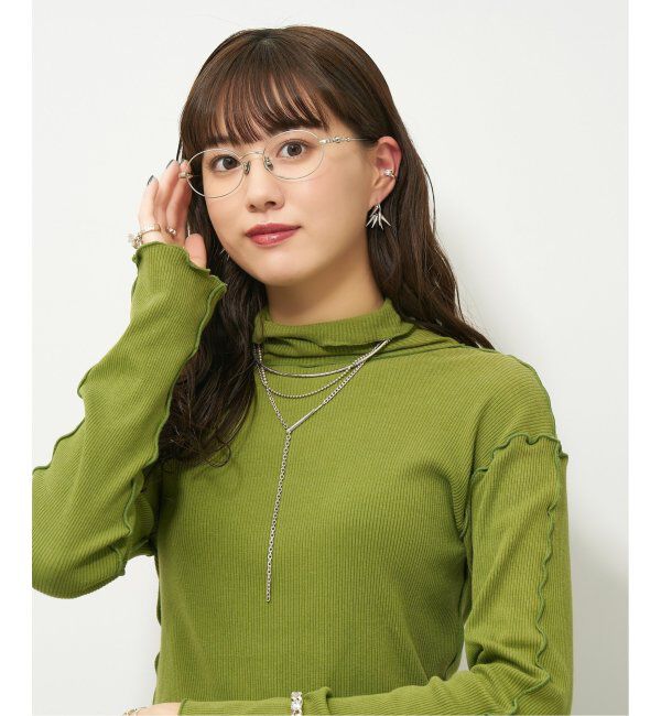  「【LOVE BY e.m.コラボ】&ldquo;staccato&rdquo;｜オーバル型メタルフレーム｜Zoff｜LOVE BY e.m. レンズ交換券付」|メガネ|