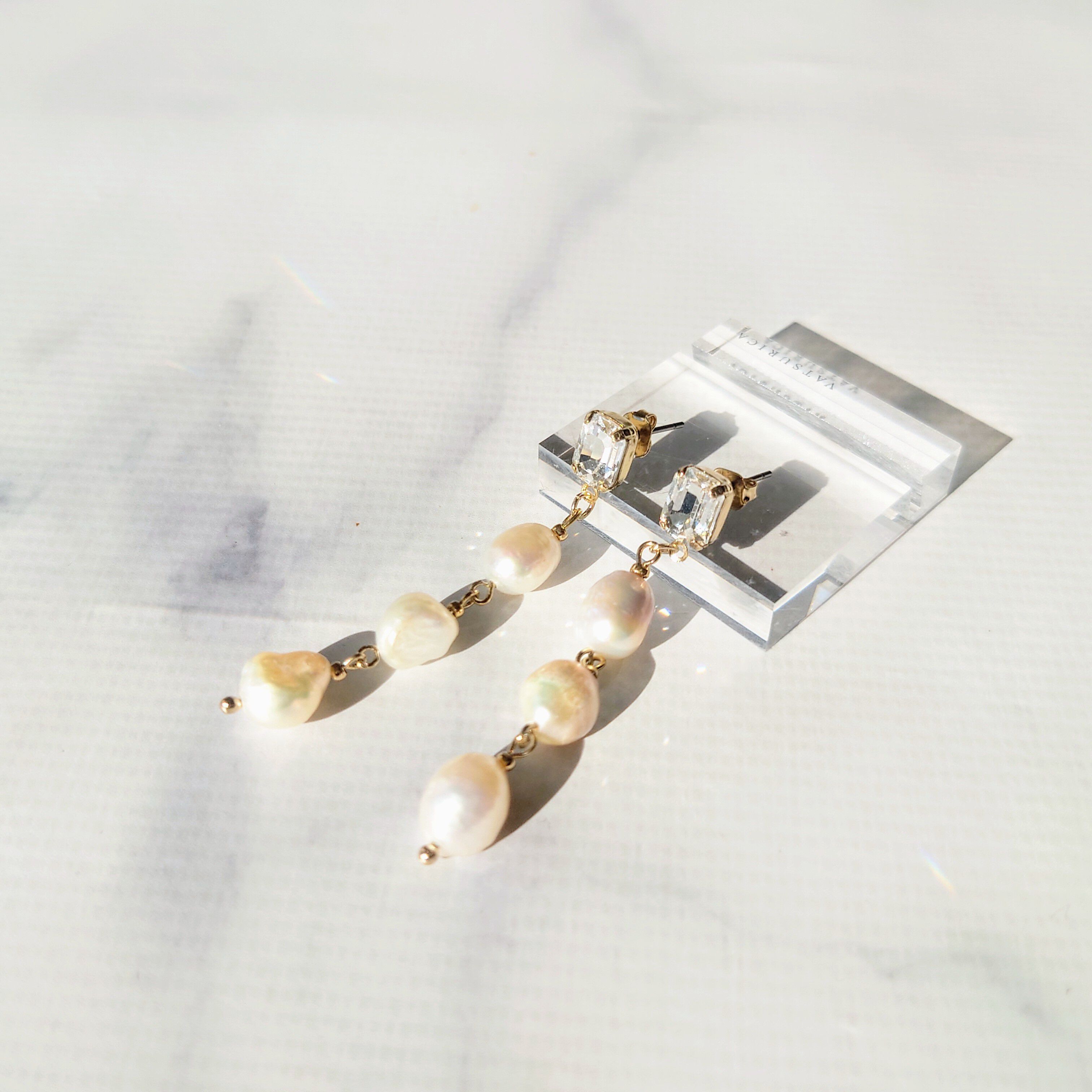 MARQUISE「淡水パールとジルコニアピアス」|ピアス|