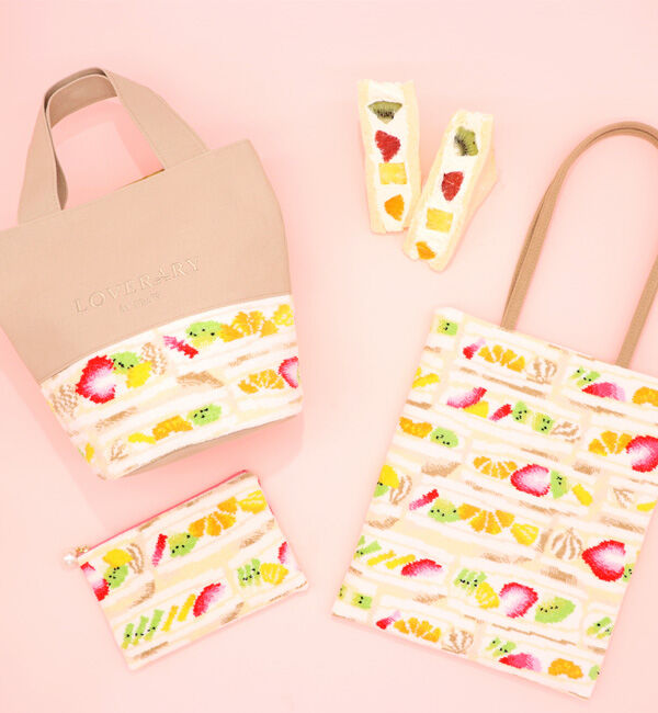 LOVERARY BY FEILER「フルーツサンド　フラットポーチ　L/FRS-223095」|ポーチ|