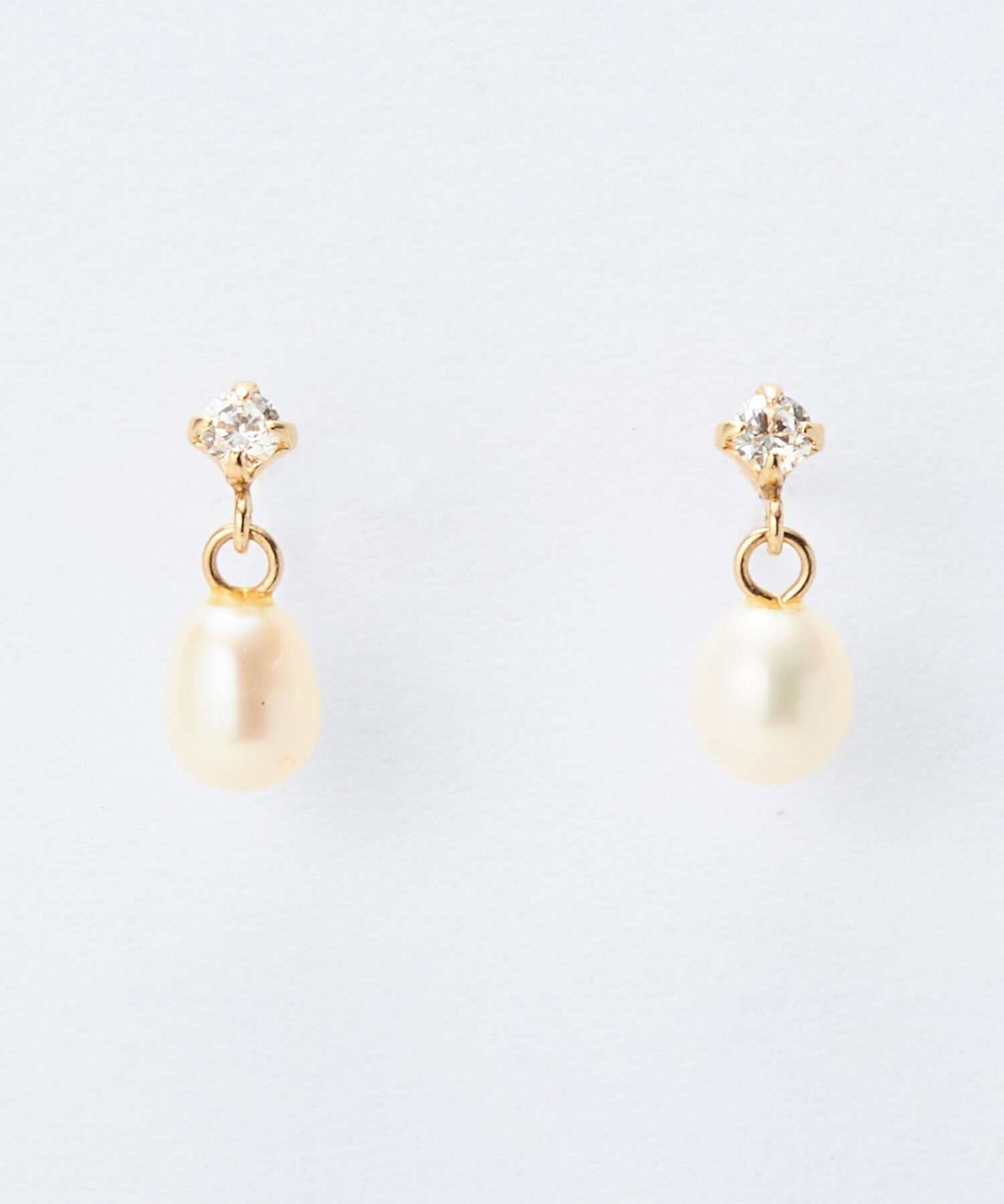 Phoebe「【K10】エリプスパールビジューピアス／BOXつき」|ピアス|