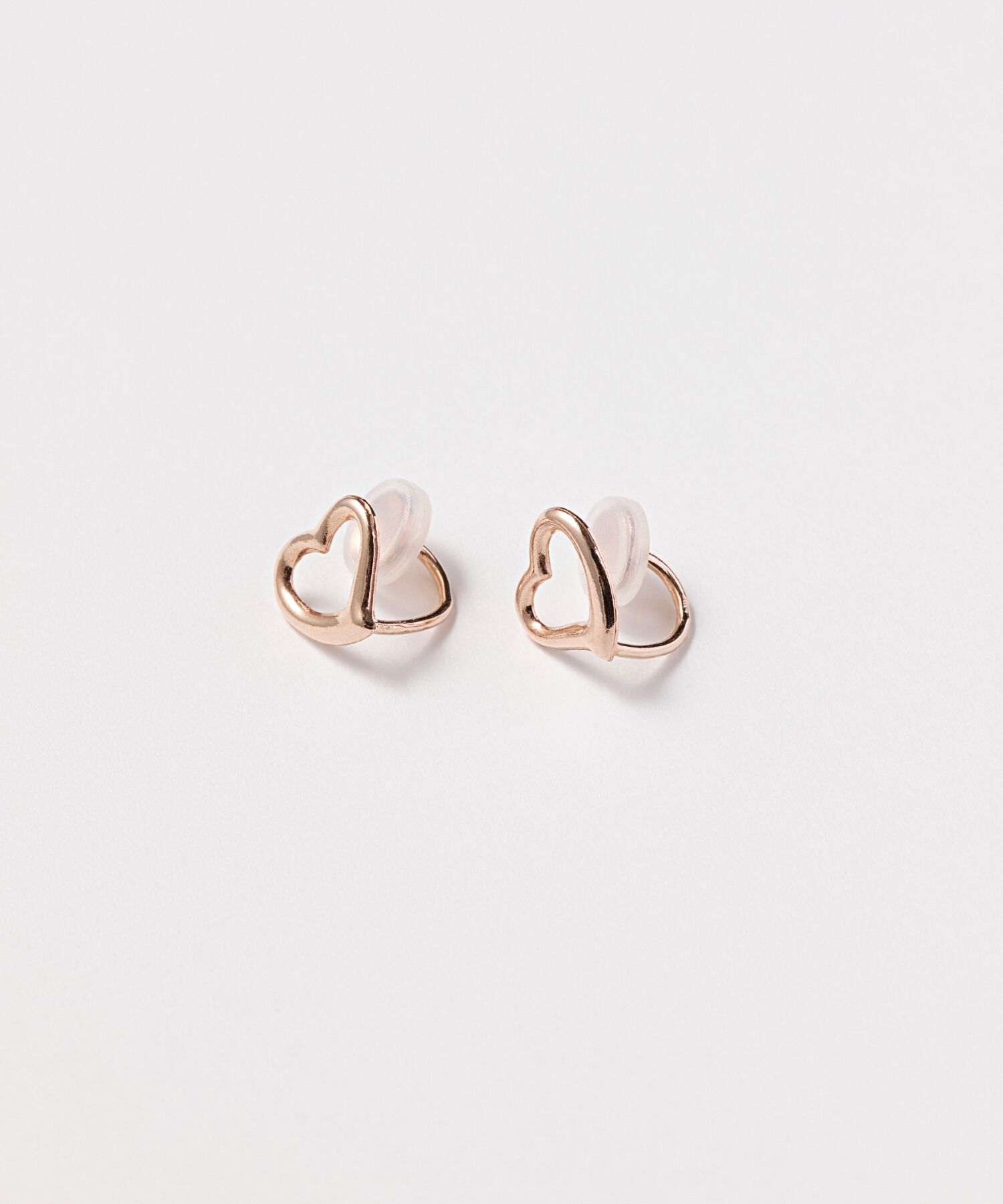 Phoebe「【K10】オープンハートイヤリング　ローズゴールド/BOX付き」|イヤリング|