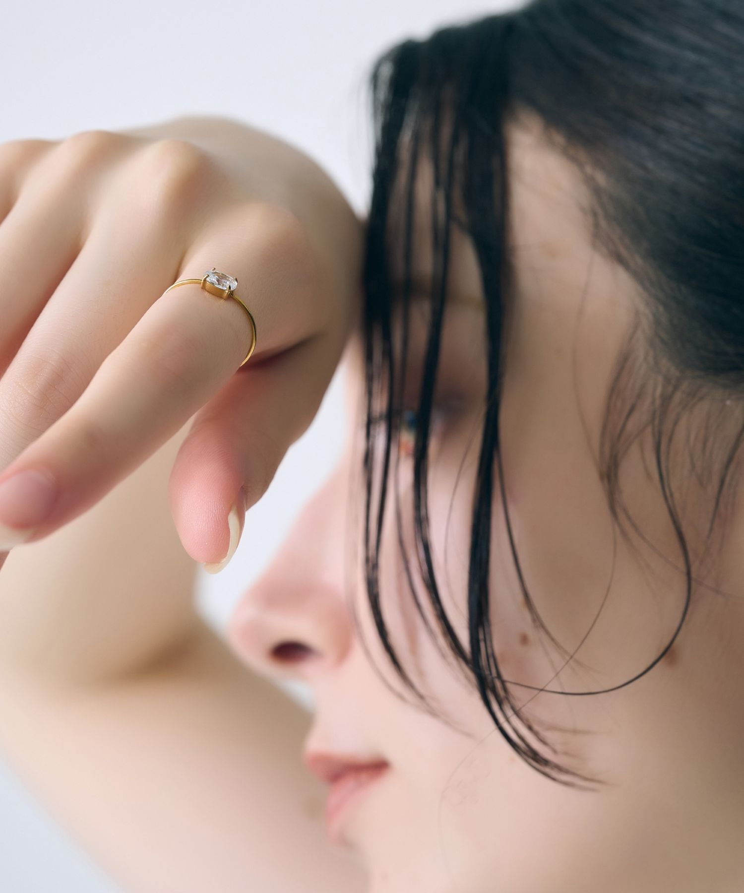 Phoebe「【金属アレルギー対応】リッチオーバルビジューリング/サージカルステンレス」|リング|