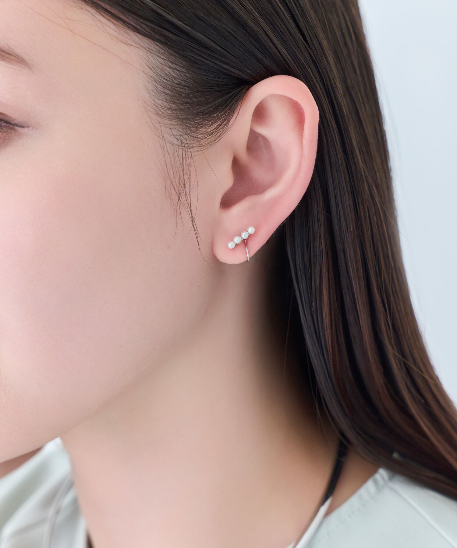 Phoebe「【痛くないシリーズ/金属アレルギー対応】バランスパールライトフィットイヤリング　シルバー」|イヤリング|