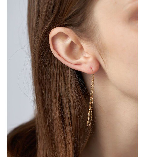 ete「ペタルチェーン フリンジ ピアス」|ピアス|