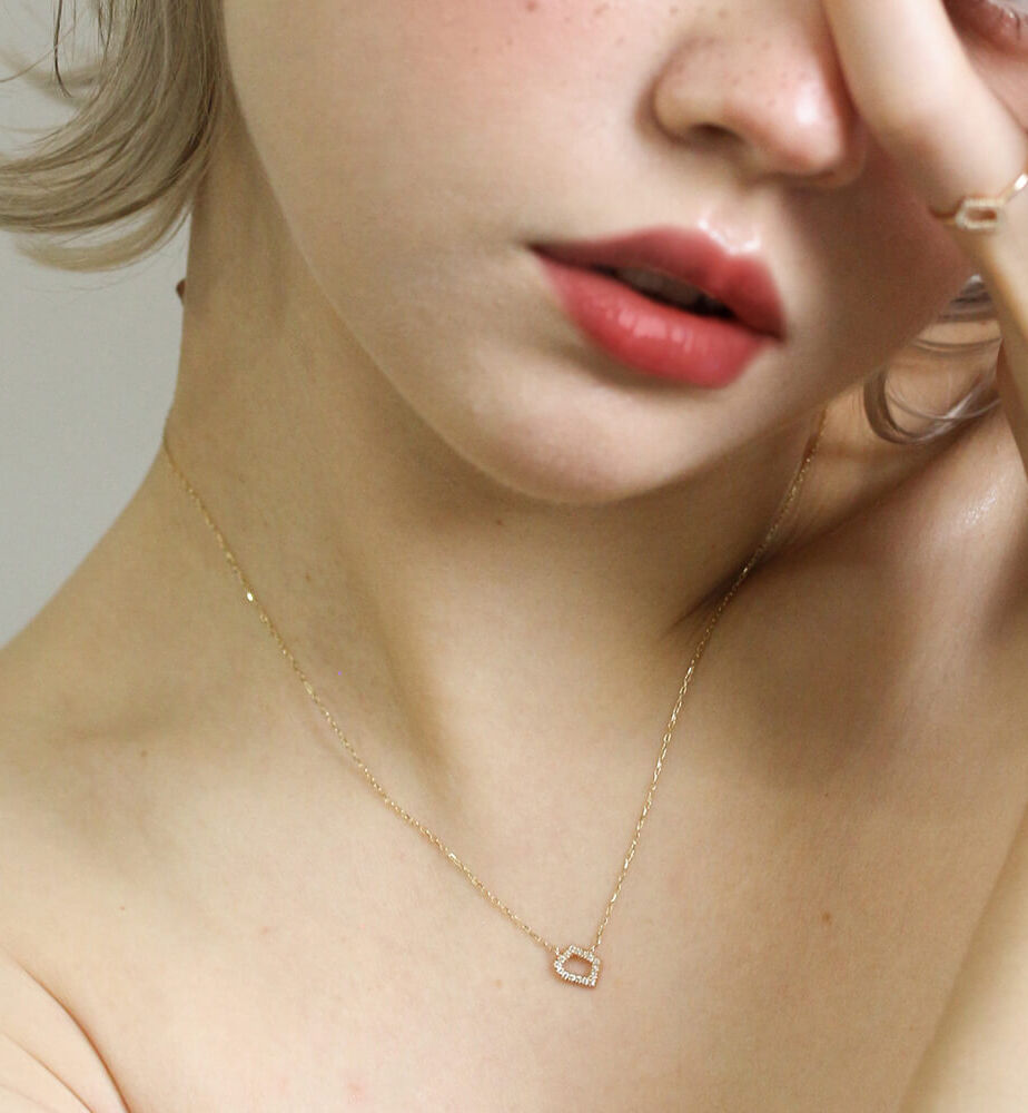  「ダイヤモンド ネックレス | K10YG 〈プラリネ〉〈世界最小〉」|ネックレス|