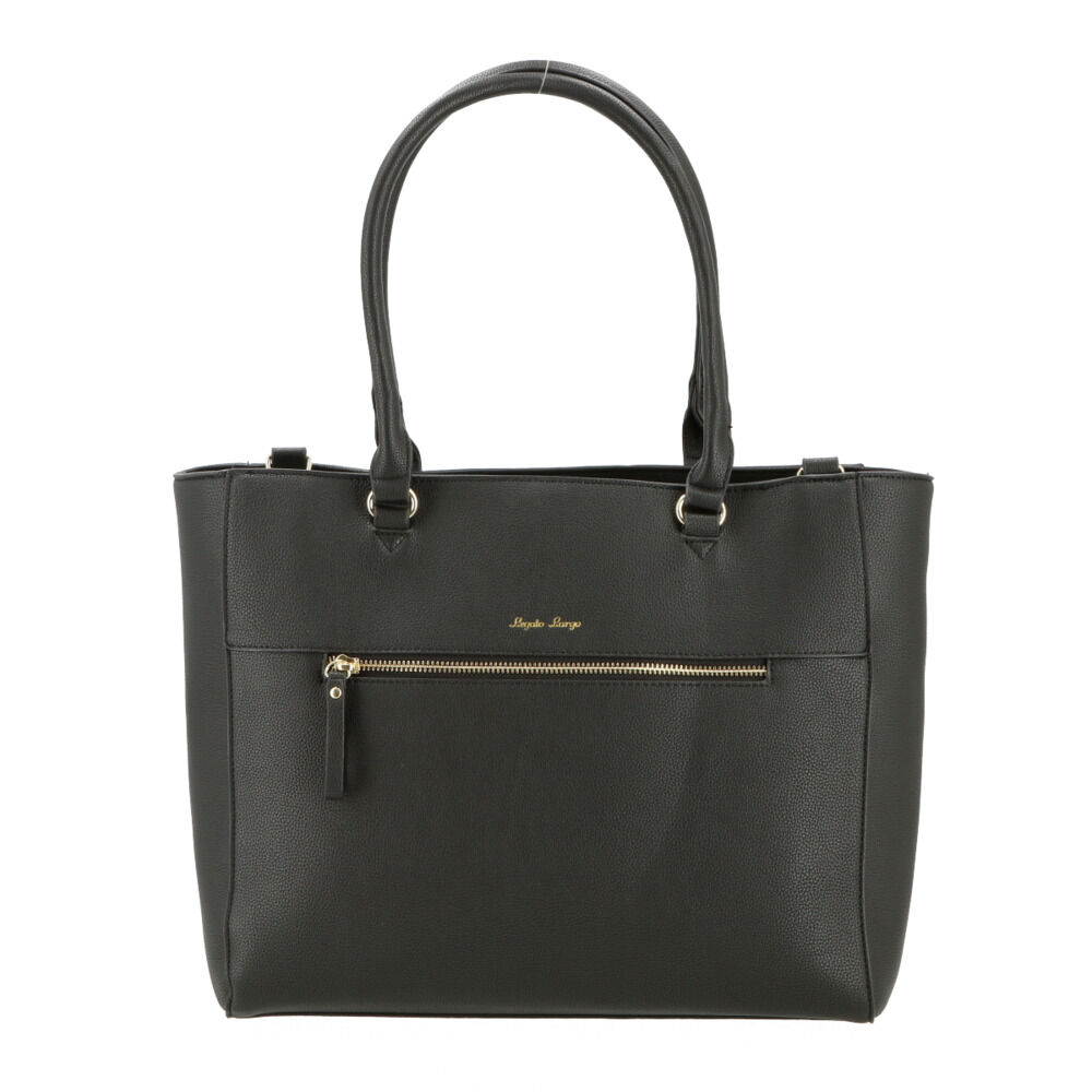 Legato Largo「レガートラルゴ トートバッグ 通販 A4 大きめ 通勤 通学 合皮 フェイクレザー 可愛い」|トートバッグ|ブラック1