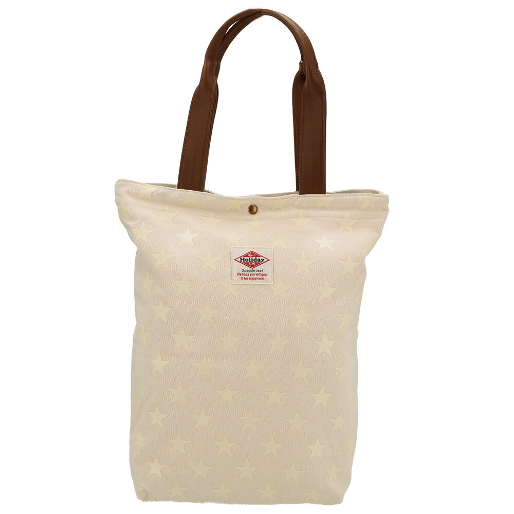 BACKYARD FAMILY「トートバッグ レディース 小さめ 通販 メンズ キャンバス 布 帆布 おしゃれ シンプル 星柄」|トートバッグ|ホワイト1