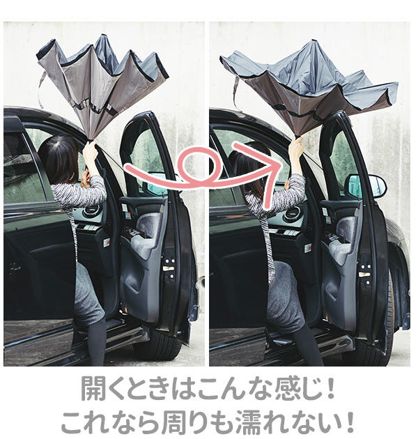 BACKYARD FAMILY「2重傘 逆さ傘 長傘 circus サーカス 通販 レディース メンズ 逆さま傘 逆向き」|傘|