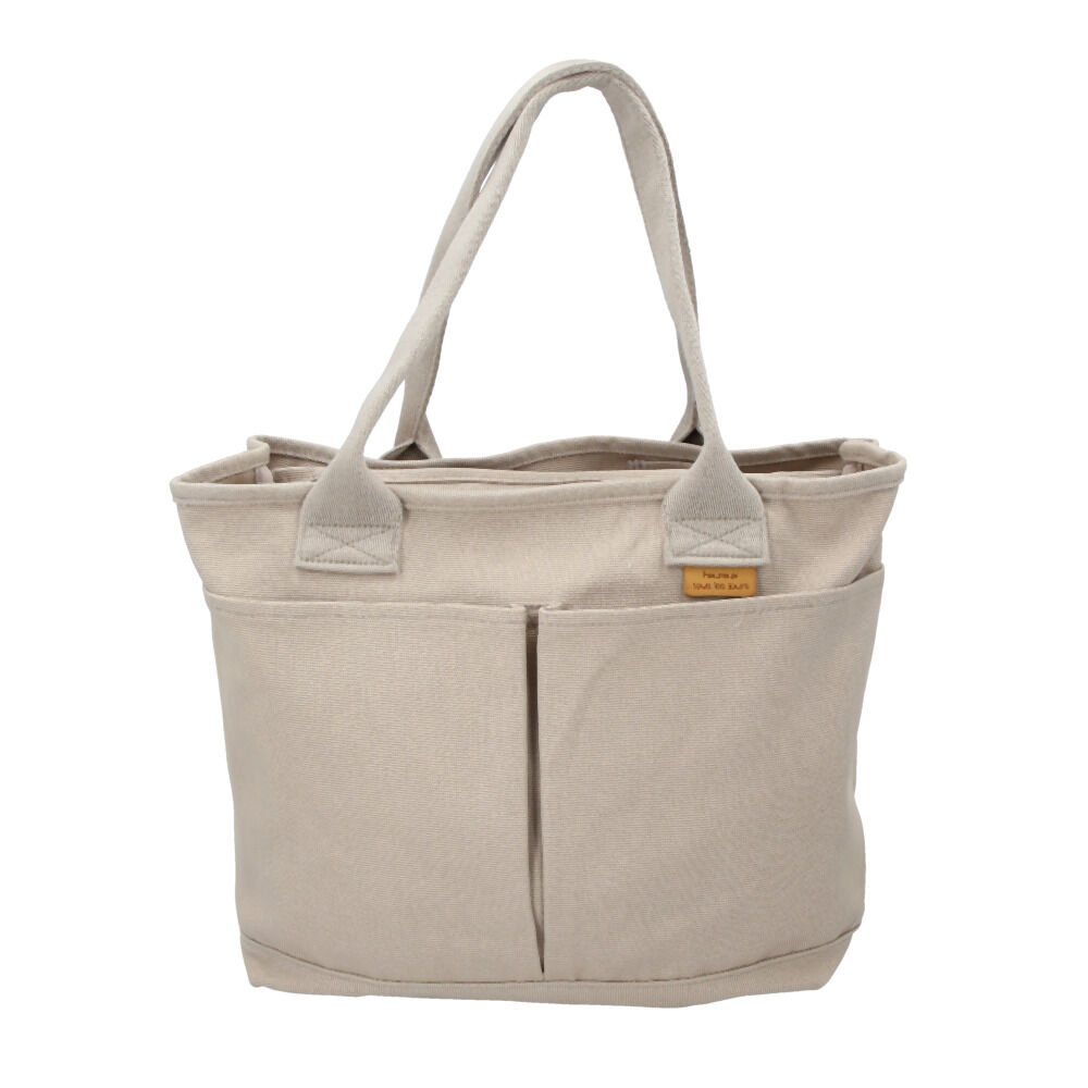 BACKYARD FAMILY「トートバッグ 仕切りあり キャンバス 大きめ 通販 キャンバストート 仕切り 大容量 自立 肩掛け」|トートバッグ|グレー1