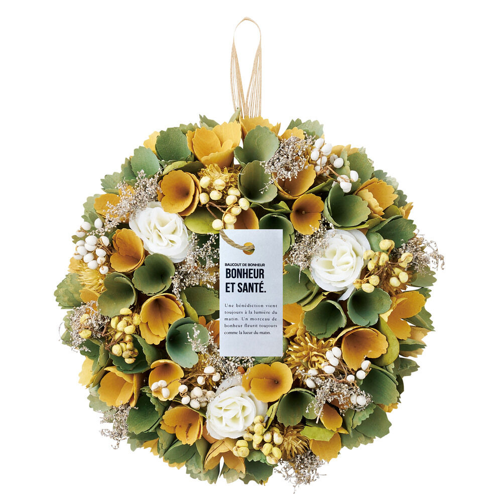 BACKYARD FAMILY「ナチュラル リース Mサイズ 玄関 M 通販 造花 フラワーギフト 飾り フェイクフラワー」|その他|グリーン1