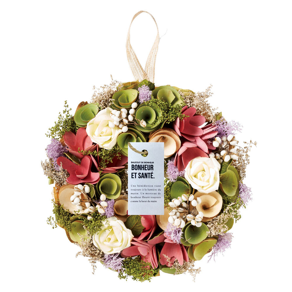 BACKYARD FAMILY「ナチュラル リース Mサイズ 玄関 M 通販 造花 フラワーギフト 飾り フェイクフラワー」|その他|グレー1