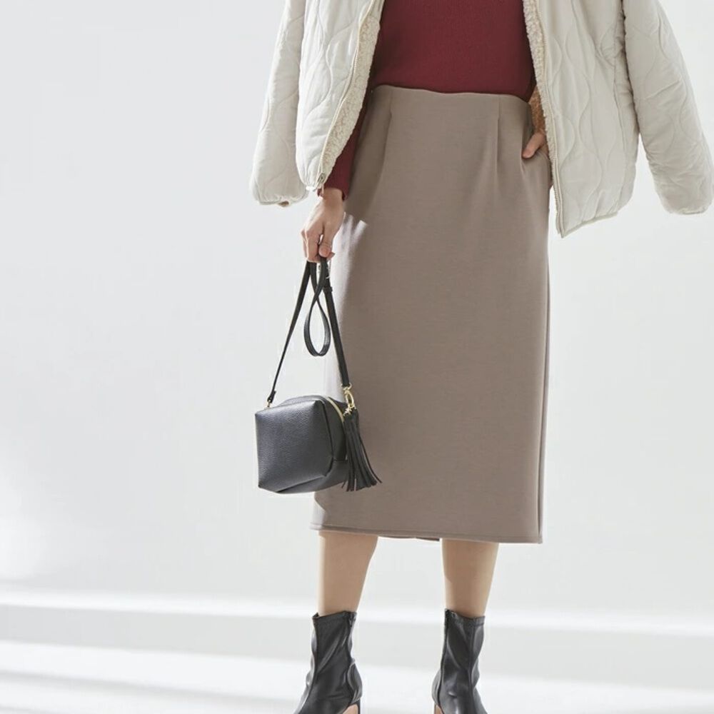 BACKYARD FAMILY「スカート ミモレ丈 オフィス 通販 タイトスカート ロングスカート ミディアム丈スカート」|スカート|ブラウン1