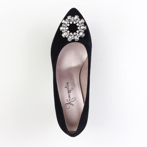 銀座かねまつ「LSDM2557SUEBLK 【本革】ビジュ―モチーフパンプス」|パンプス|