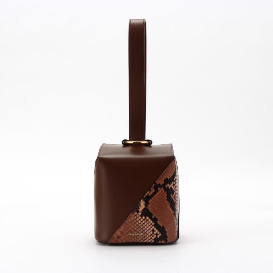 銀座かねまつ「RM25505 【本革】ワンハンドルバッグ」|ハンドバッグ|ブラウン&times;３色コンビ