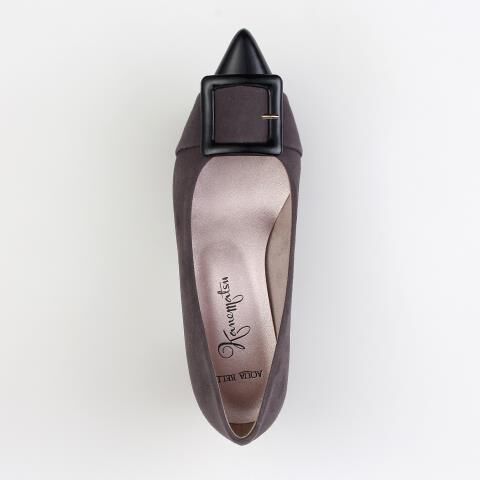 銀座かねまつ「LSDT2555SUEENAGRYBLK　【本革】【防水】アクアベルパンプス」|パンプス|