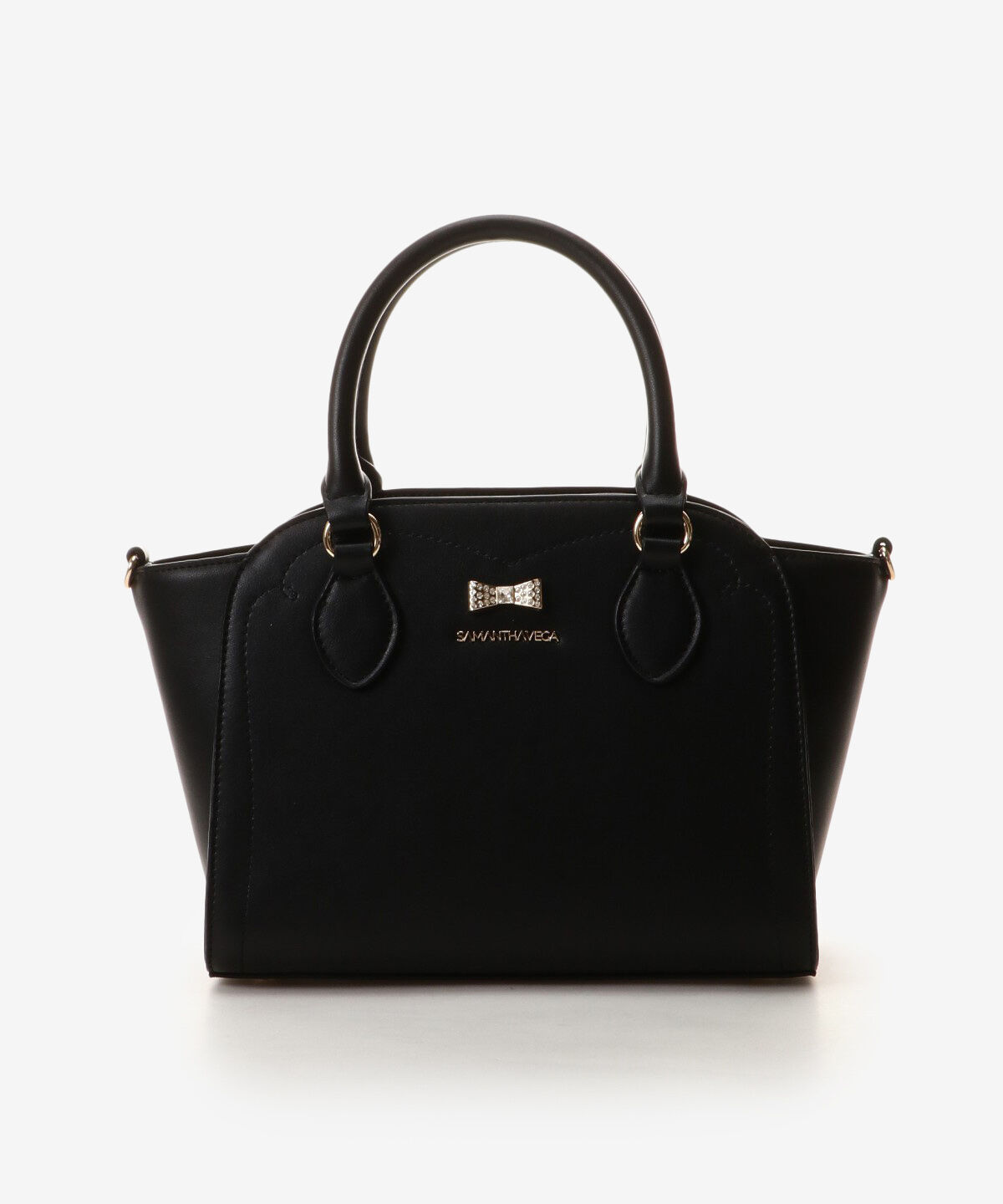Samantha Vega「ビジューリボントートバッグ」|ハンドバッグ|ブラック