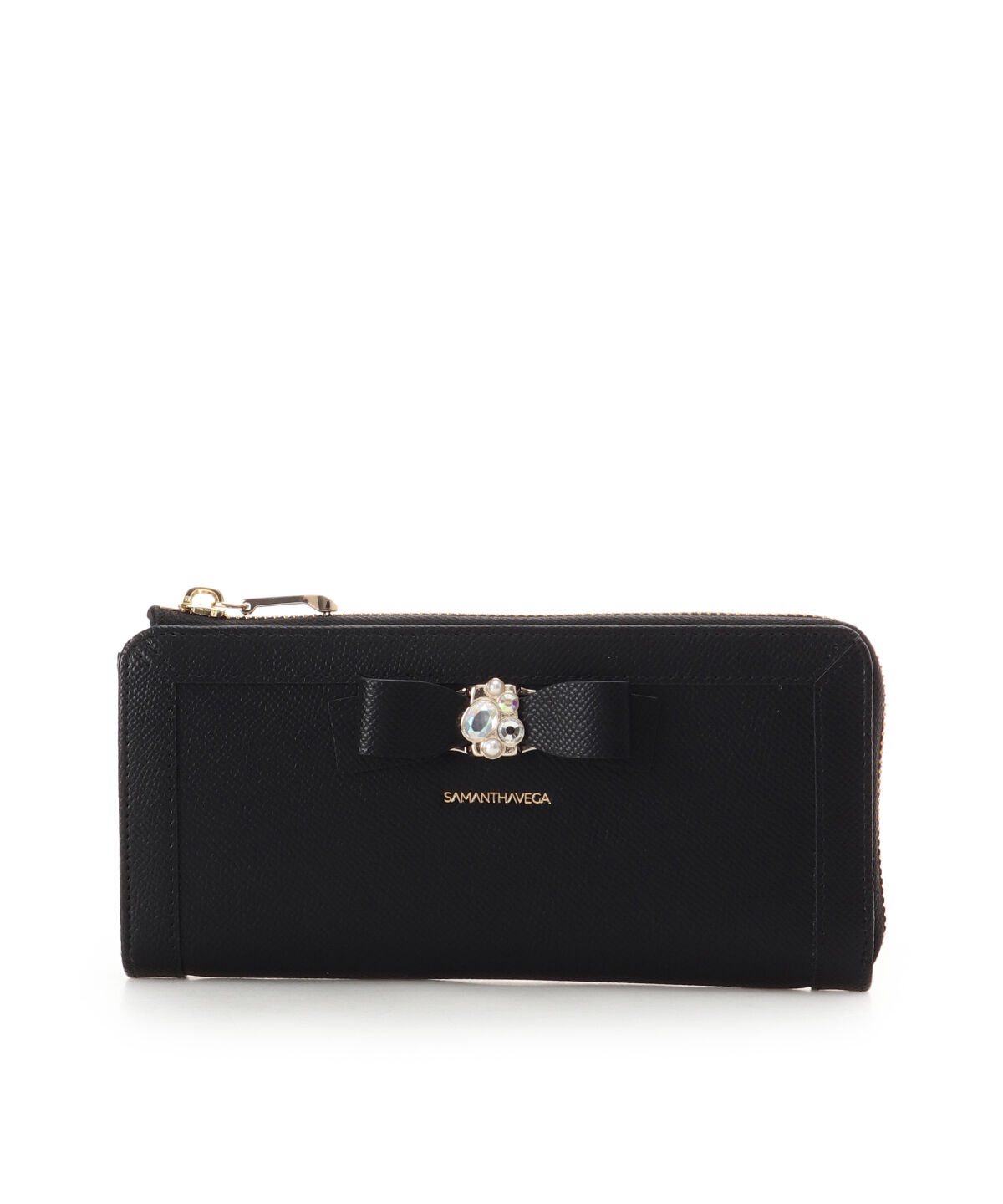 Samantha Vega「ジュエルリボン長財布」|財布|ブラック