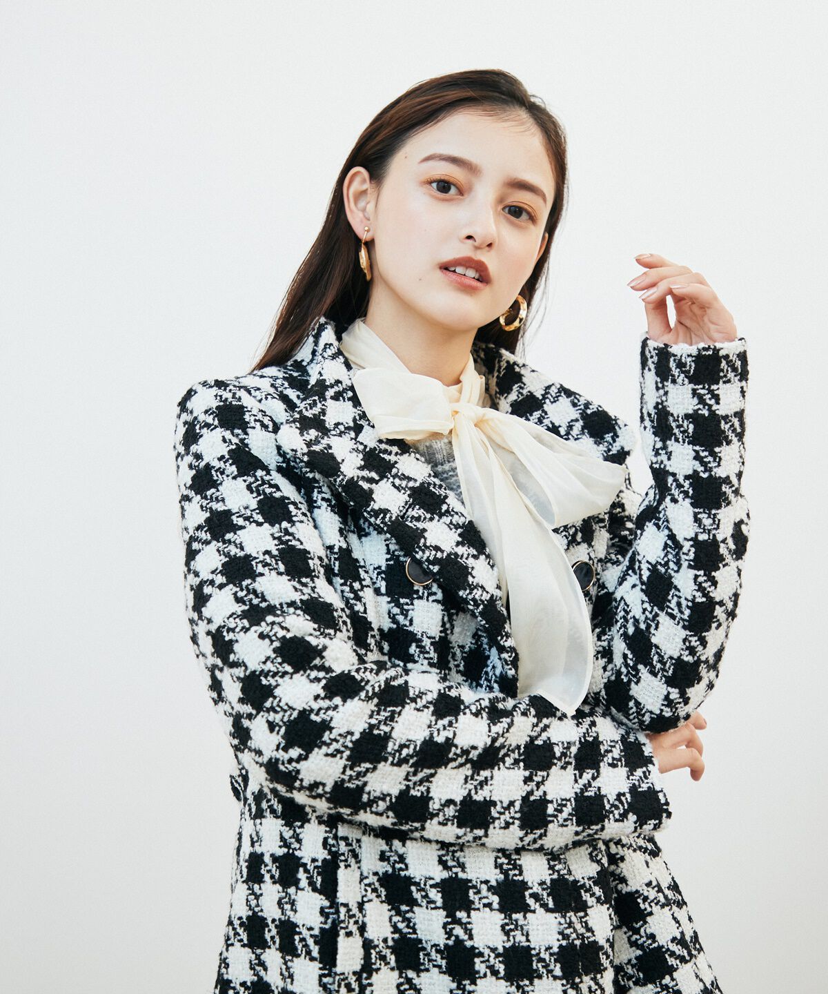 REDYAZEL「ファンシーツイードダブルボタンコート」|その他|