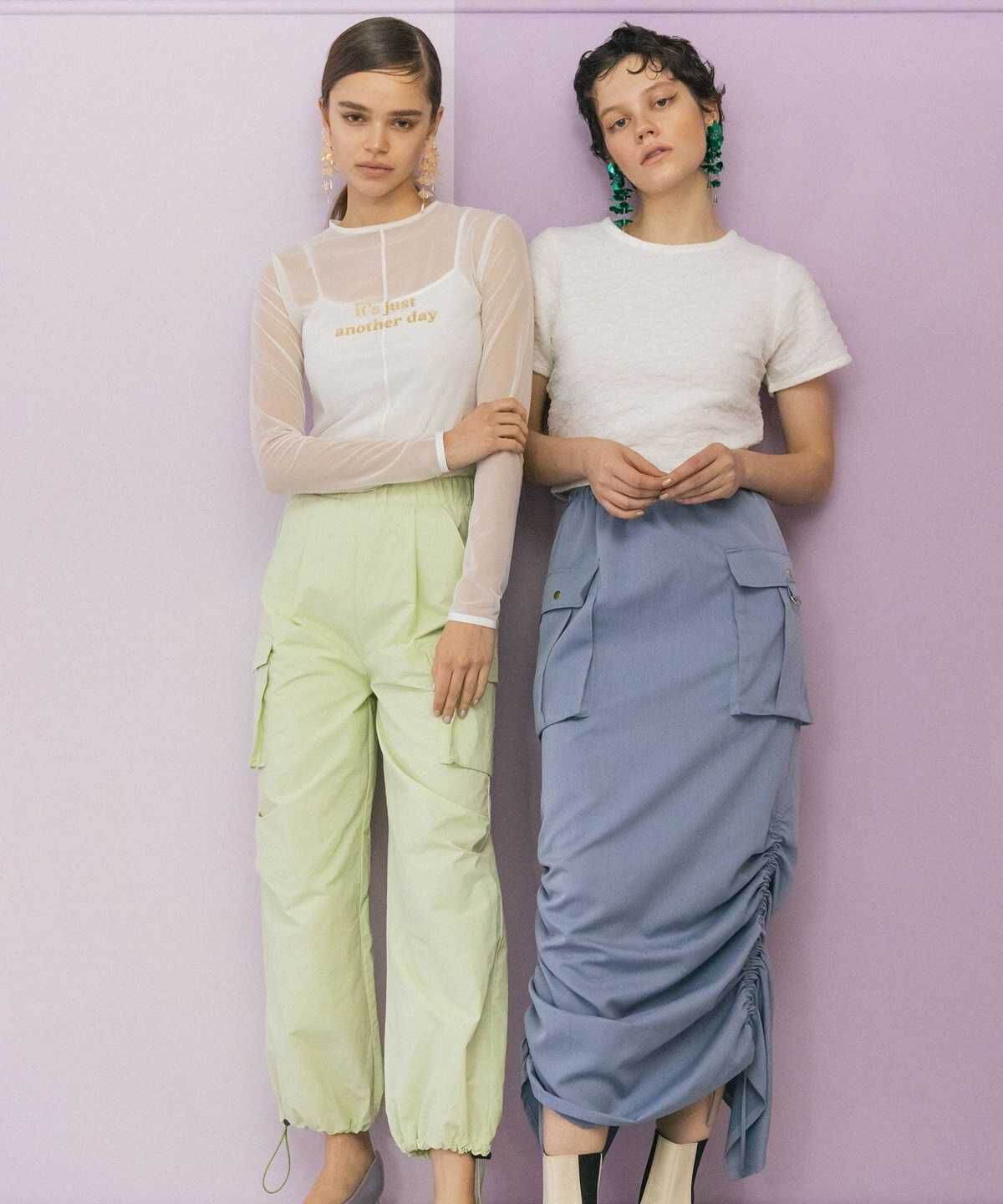 REDYAZEL「ミリタリーポケットデザインドロストマキシスカート」|タイト|