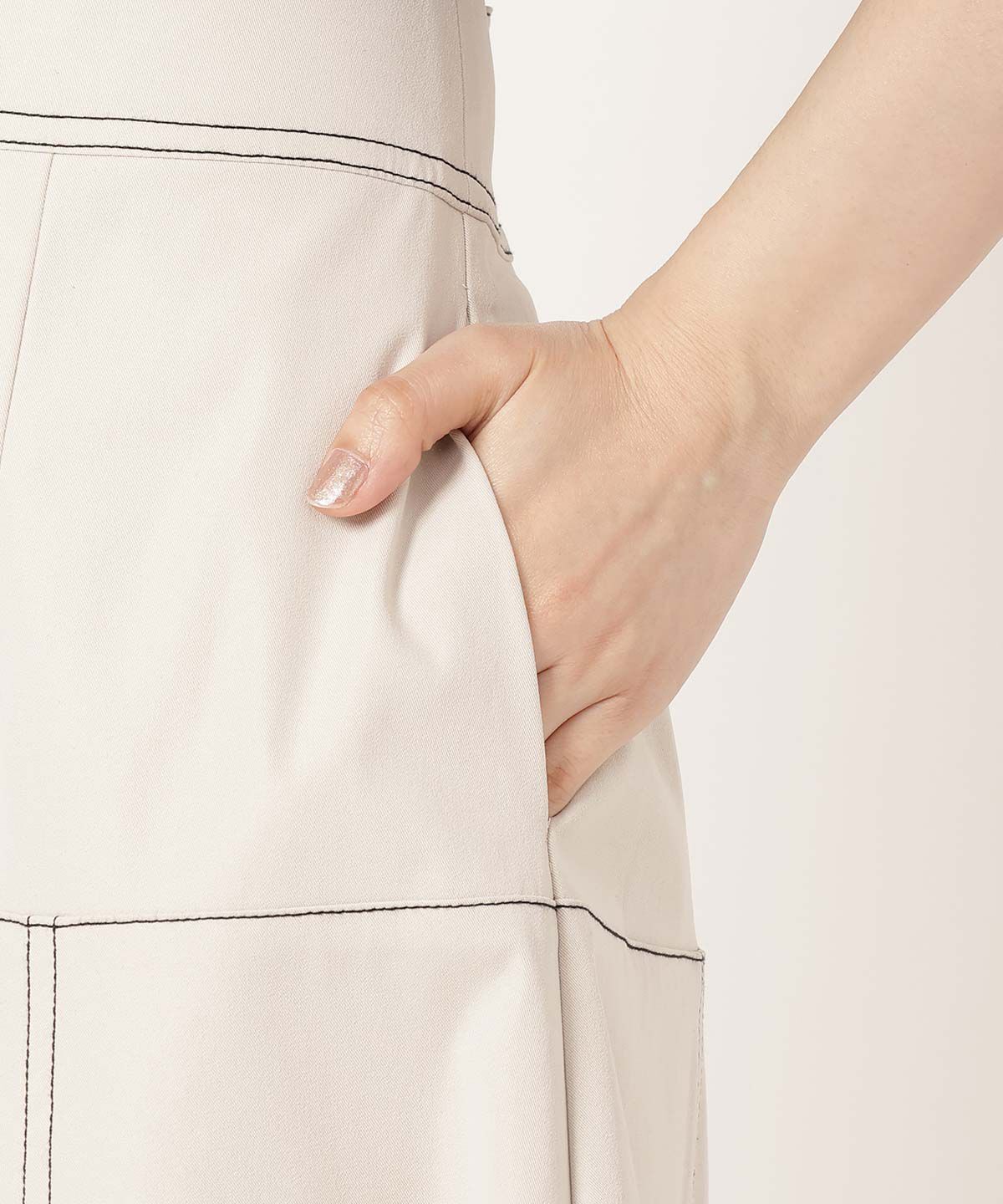 REDYAZEL「配色ステッチフレアスカート」|フレア|