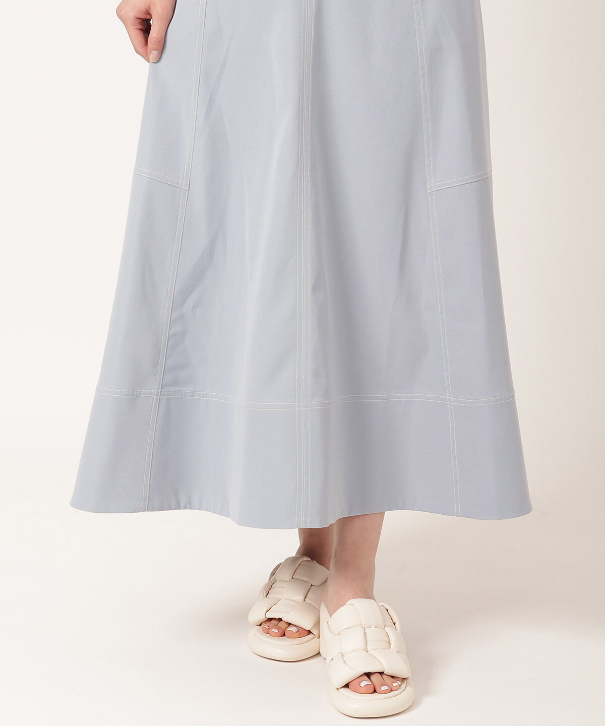 REDYAZEL「配色ステッチフレアスカート」|フレア|